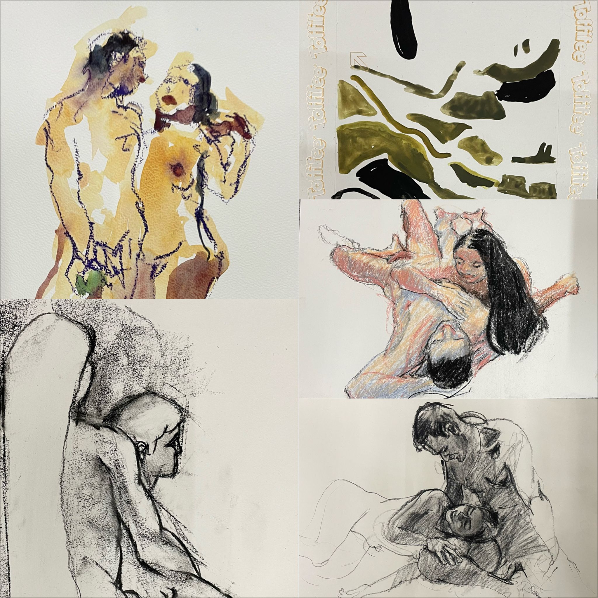 Art Model Double Act — Dual Figure Composition